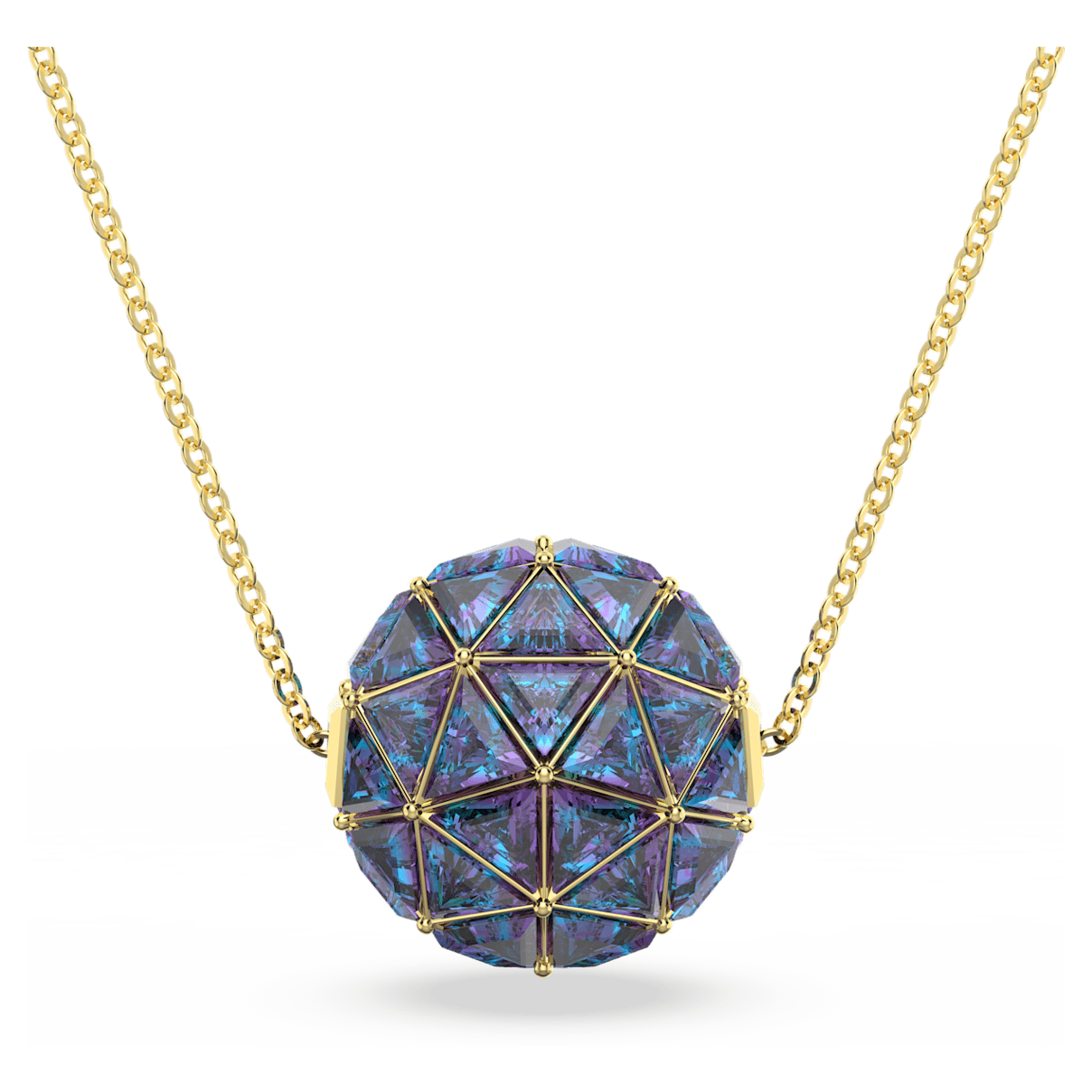 

Swarovski Curiosa 链坠, 三角形切割, 蓝色, 镀金色调