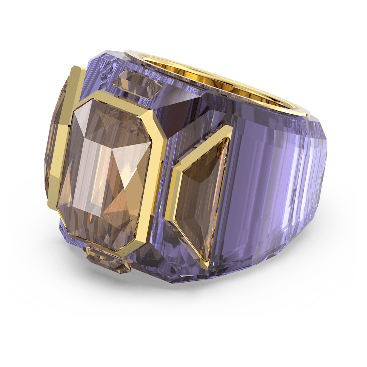 

Swarovski Chroma 个性戒指, 紫色, 镀金色调