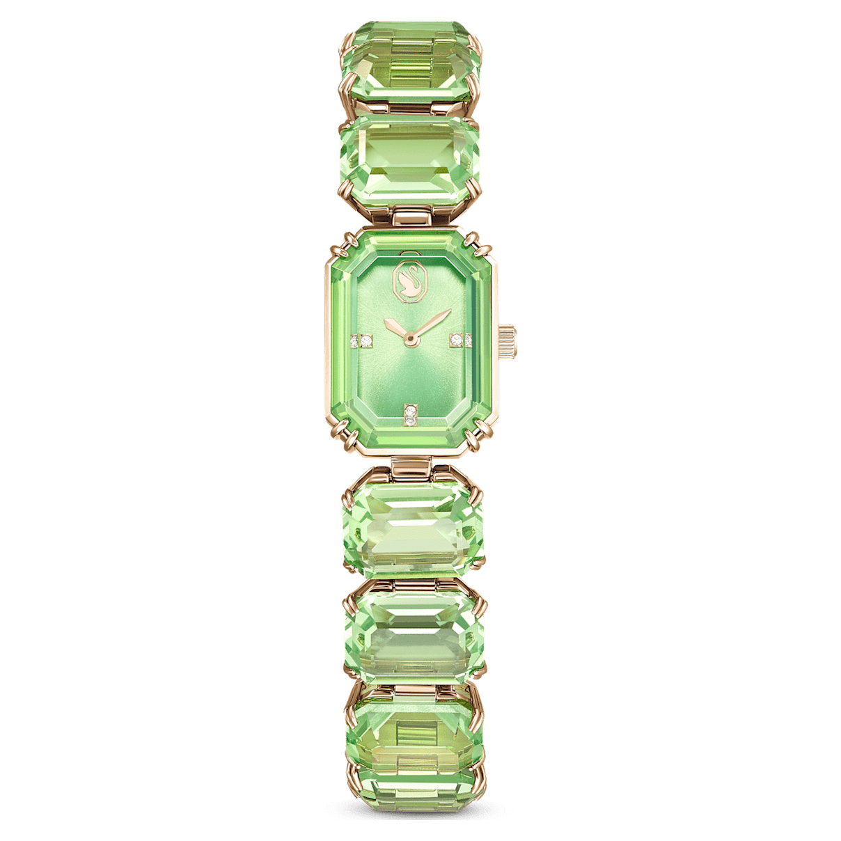 

Swarovski 腕表, 八角形切割手链, 绿色, 香槟金色调润饰