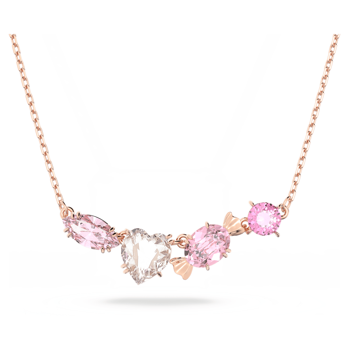 

Swarovski Gema 520 链坠, 糖果和爱心, 粉红色, 镀玫瑰金色调