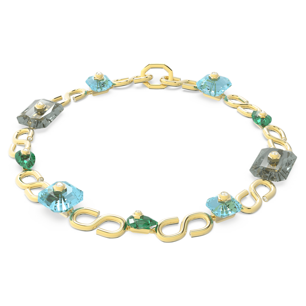 

Swarovski Numina 项链, 混合切割, 流光溢彩, 镀金色调