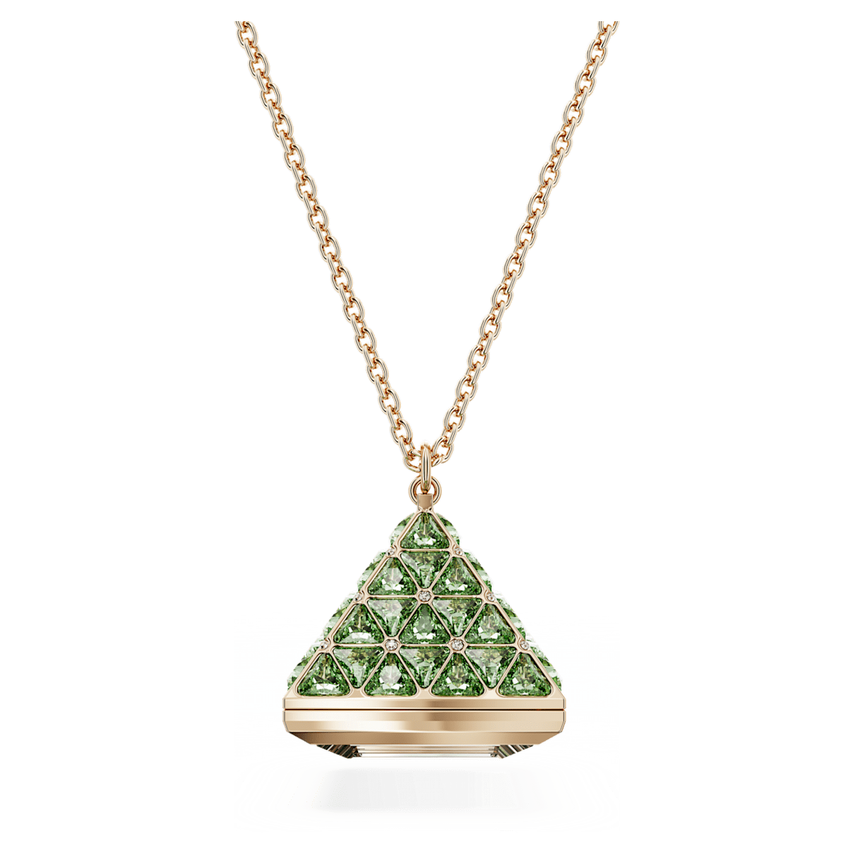 

Swarovski 链坠手表, 三角形切割, 绿色, 香槟金色调润饰