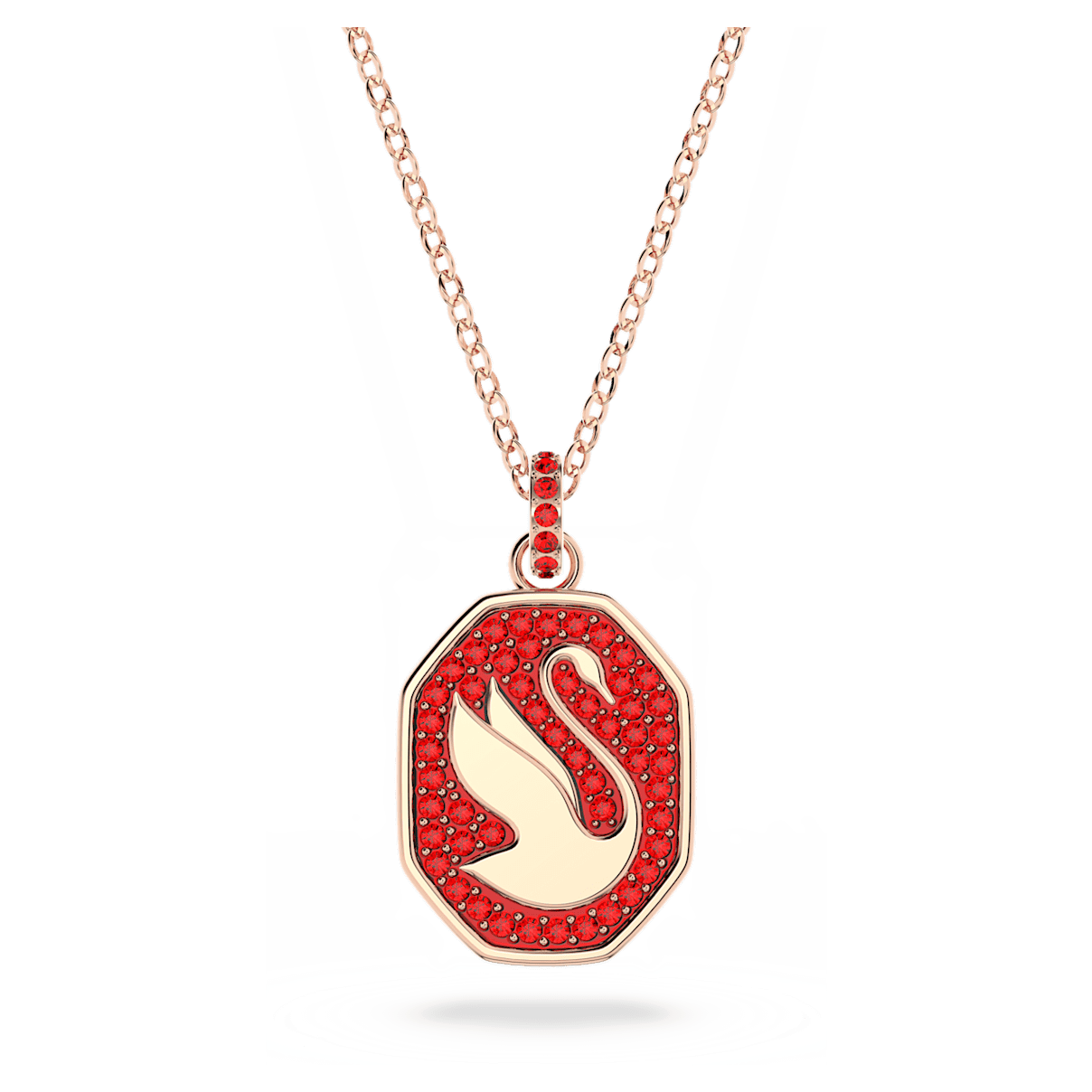 

Swarovski Signum 链坠, 天鹅, 红色, 镀玫瑰金色调
