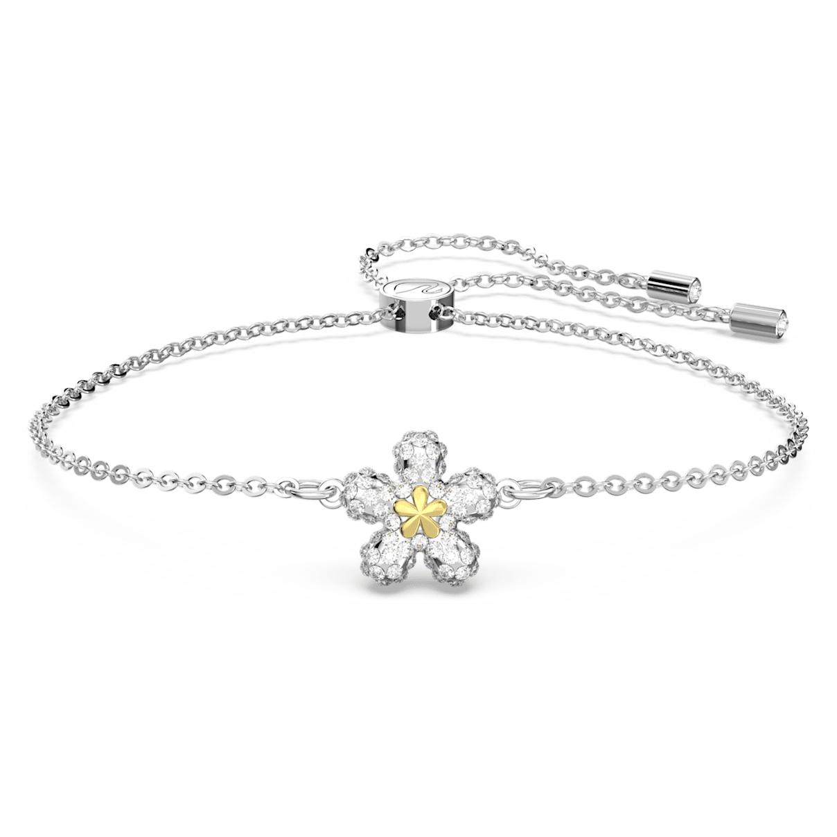 

Swarovski Tough 手链, 花朵, 白色, 混合金属润饰