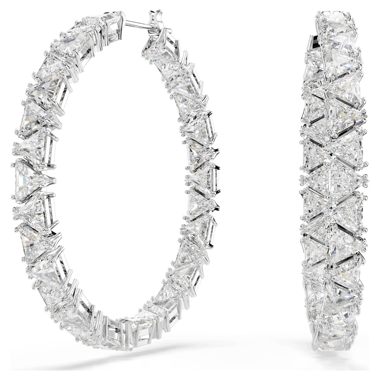 

Swarovski Ortyx 大圈耳环, 三角形切割, 白色, 镀铑