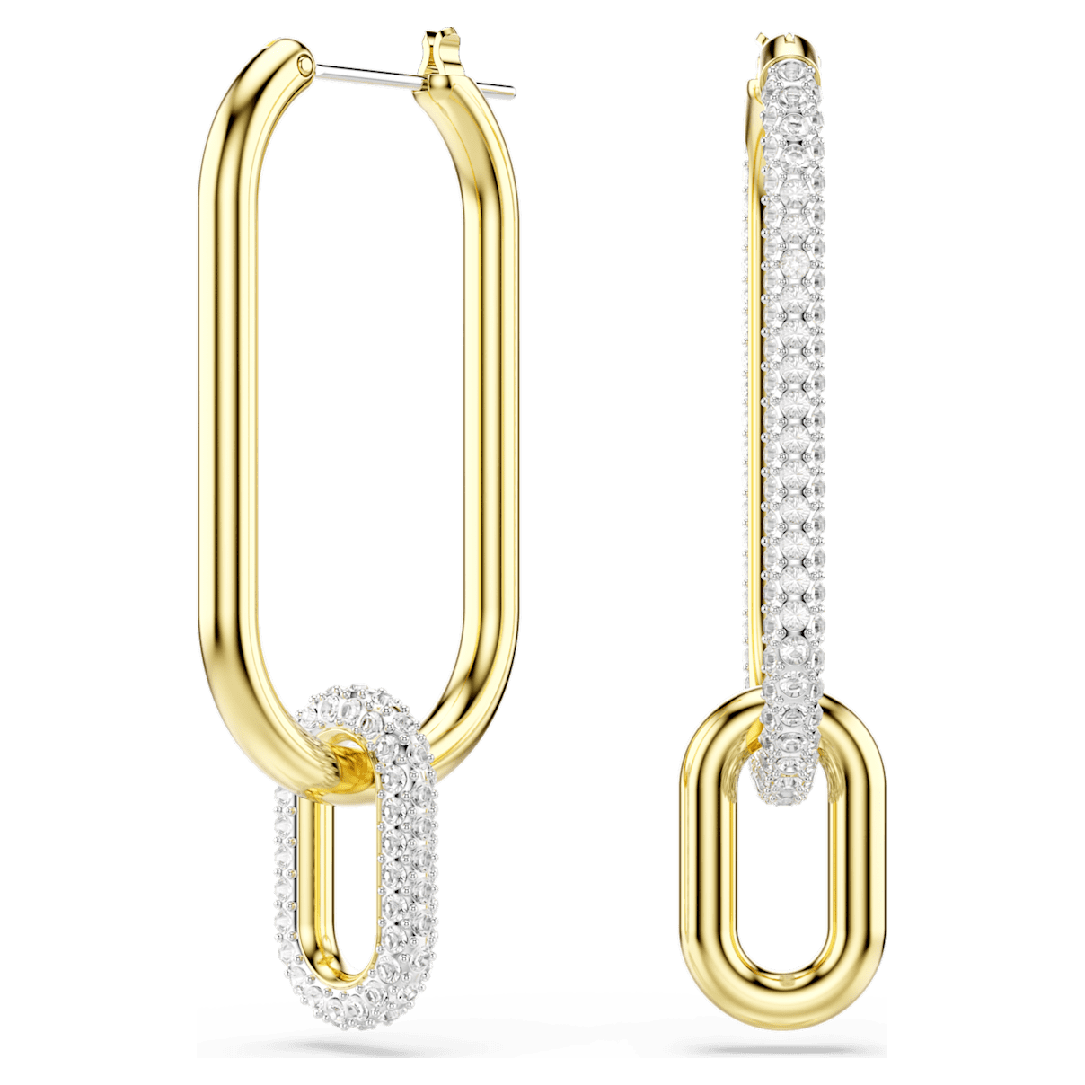 

Swarovski Time 大圈耳环, 非对称设计, 白色, 混合金属润饰