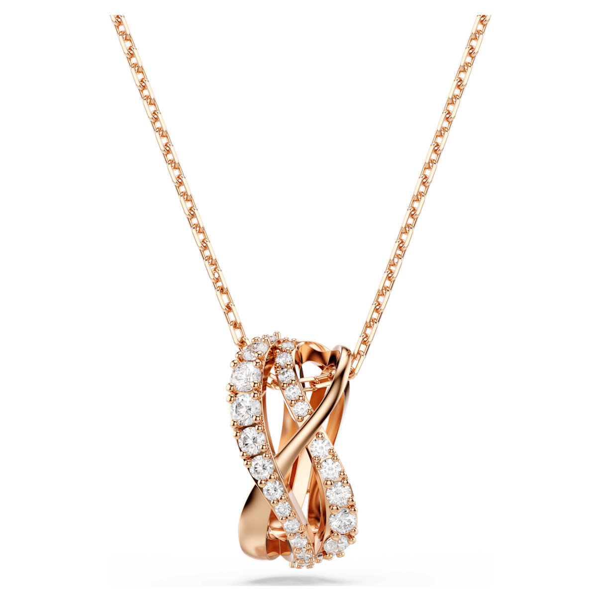 

Swarovski Twist 项链, 白色, 镀玫瑰金色调