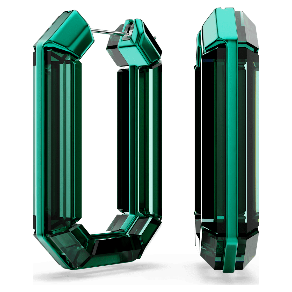 

Swarovski Lucent 大圈耳环, 匠心之作，八边形, 绿色