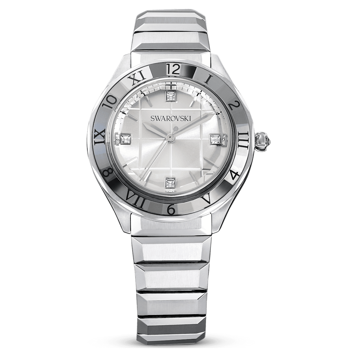 

Swarovski 37mm 腕表, 瑞士制造, 金属手链, 银色, 不锈钢