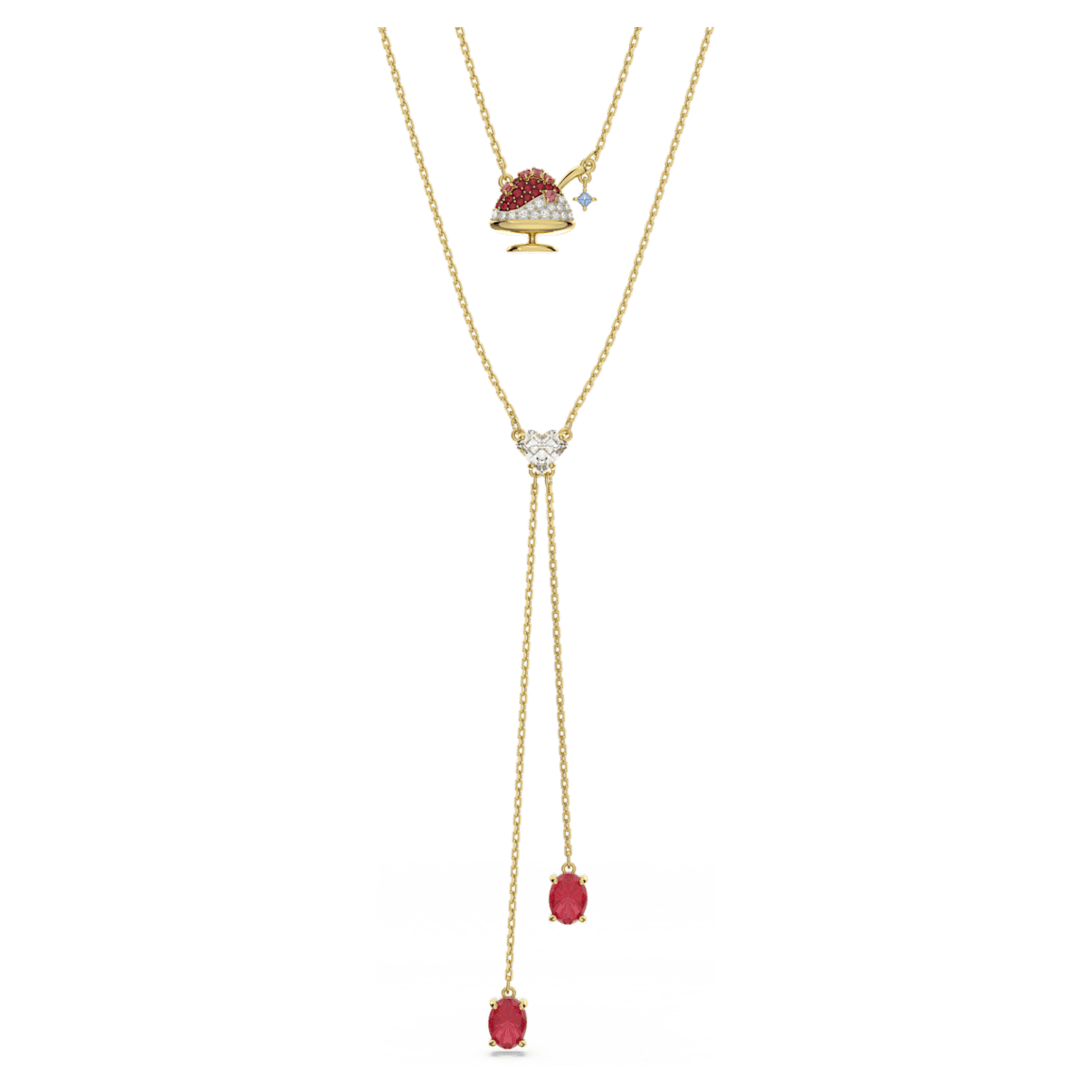 

Swarovski Cariti 项链, 套装 (2), 红豆冰, 红色, 镀金色调