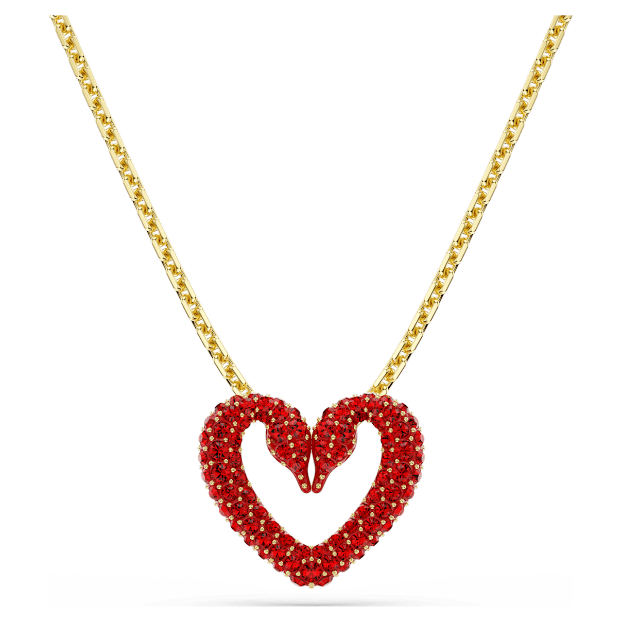 

Swarovski Una 链坠, 密镶, 心形, 小码, 红色, 镀金色调