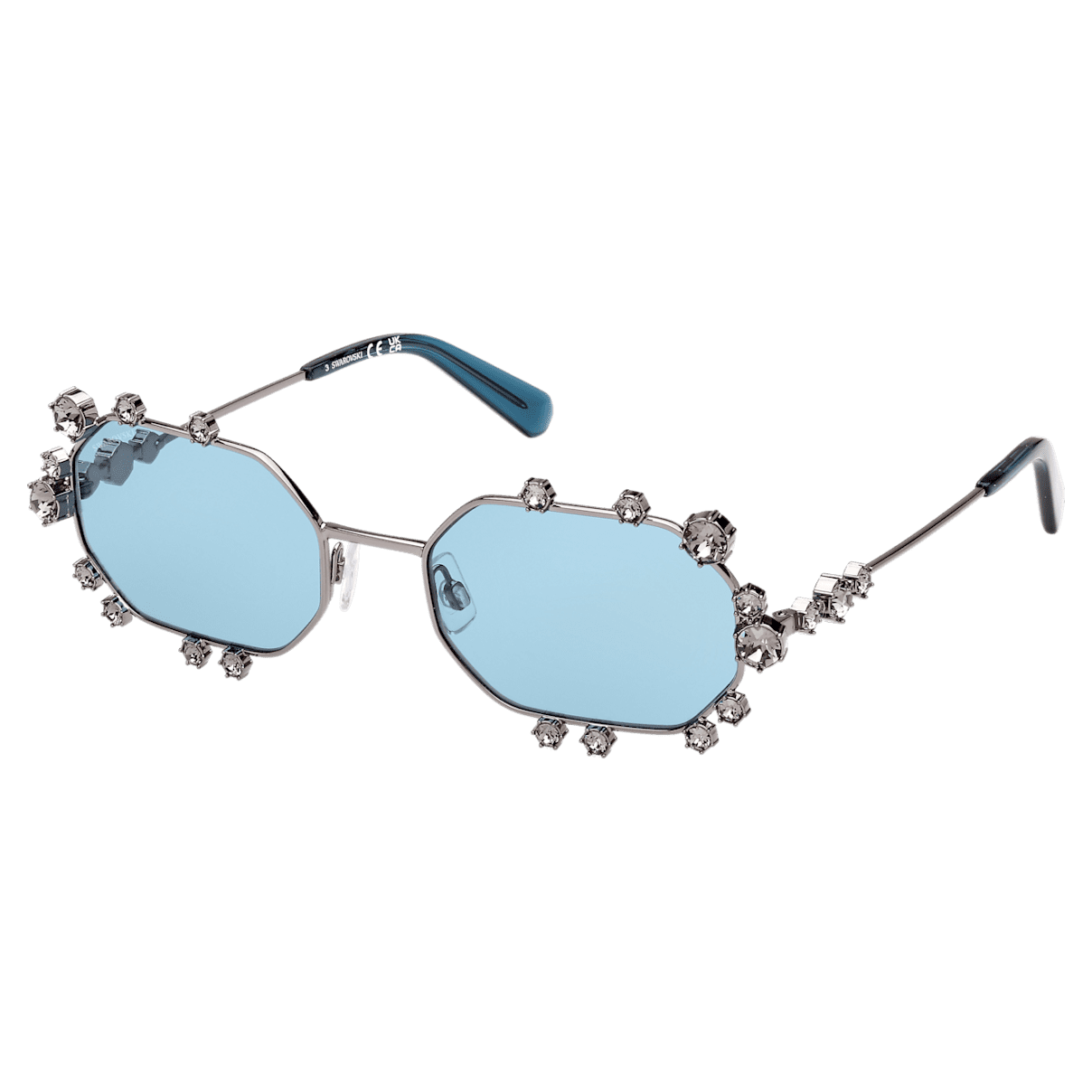 

Swarovski 太阳眼镜, 窄小, 八边形, SK0376 20V, 蓝色