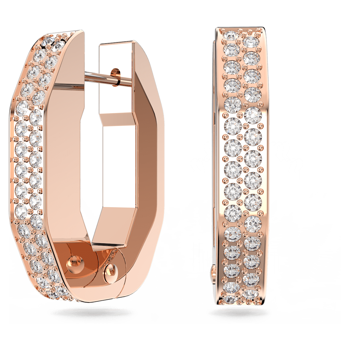 

Swarovski Dextera 大圈耳环, 八边形, 小码, 白色, 镀玫瑰金色调