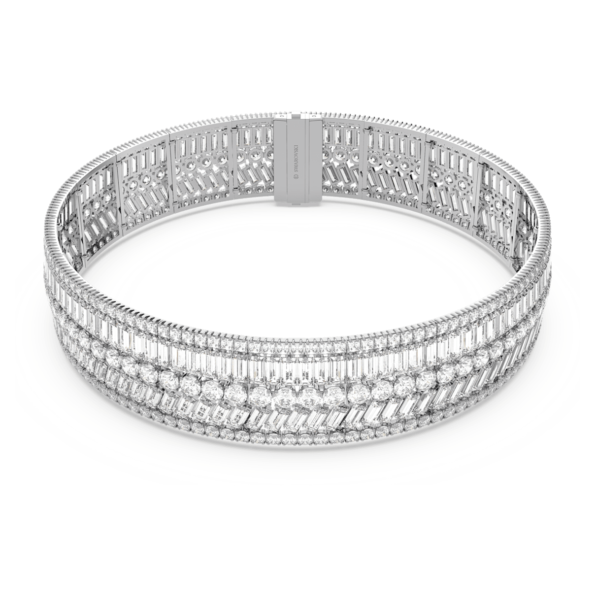 

Swarovski Hyperbola 束颈项链, 混合切割, 白色, 镀铑