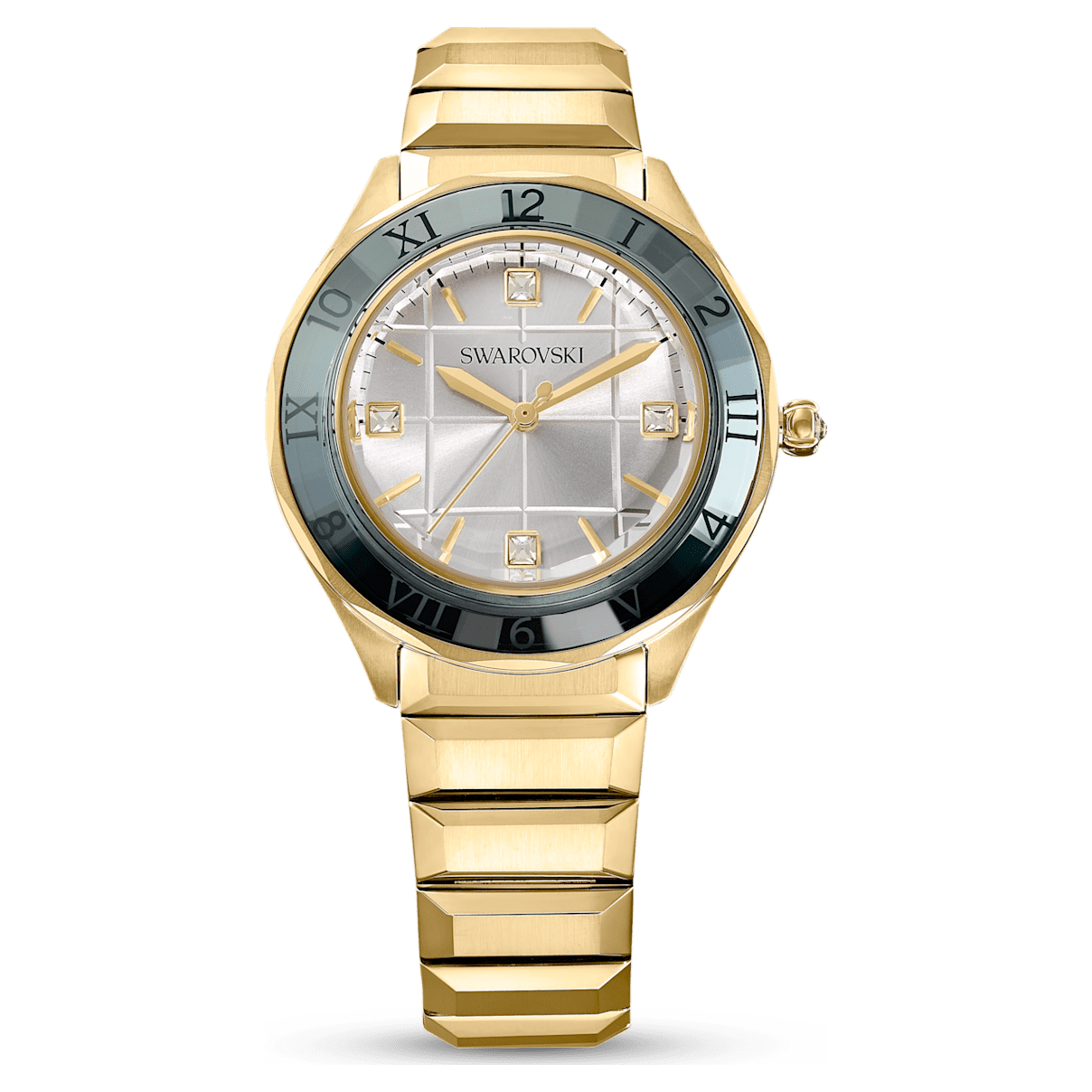 

Swarovski 37mm 腕表, 瑞士制造, 金属手链, 金色, 金色调润饰