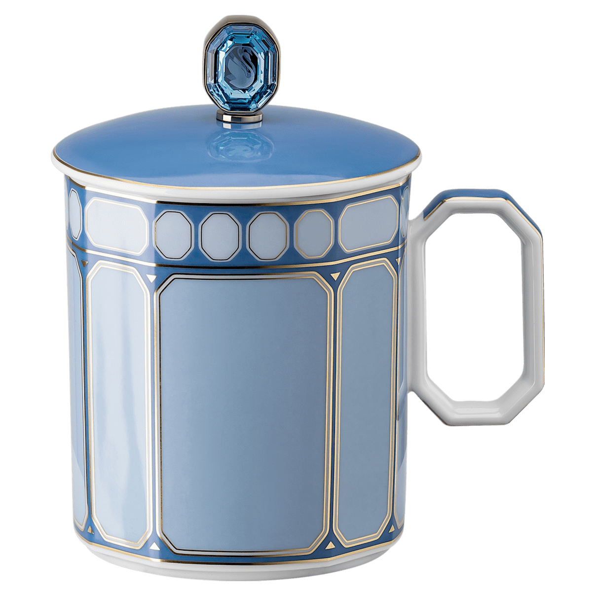 

Swarovski Signum 有盖大杯, 瓷器, 蓝色