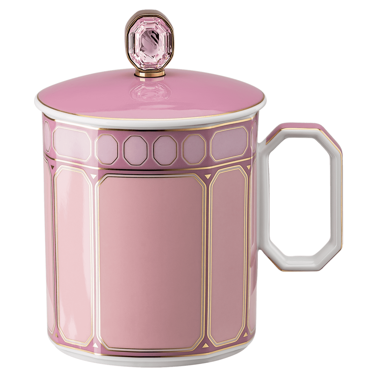 

Swarovski Signum 有盖大杯, 瓷器, 粉红色
