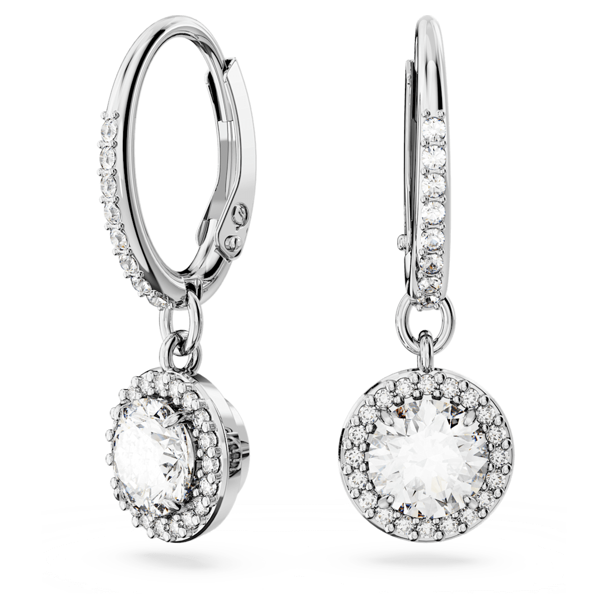 

Swarovski Constella 水滴形耳环, 圆形切割, 密镶, 白色, 镀铑