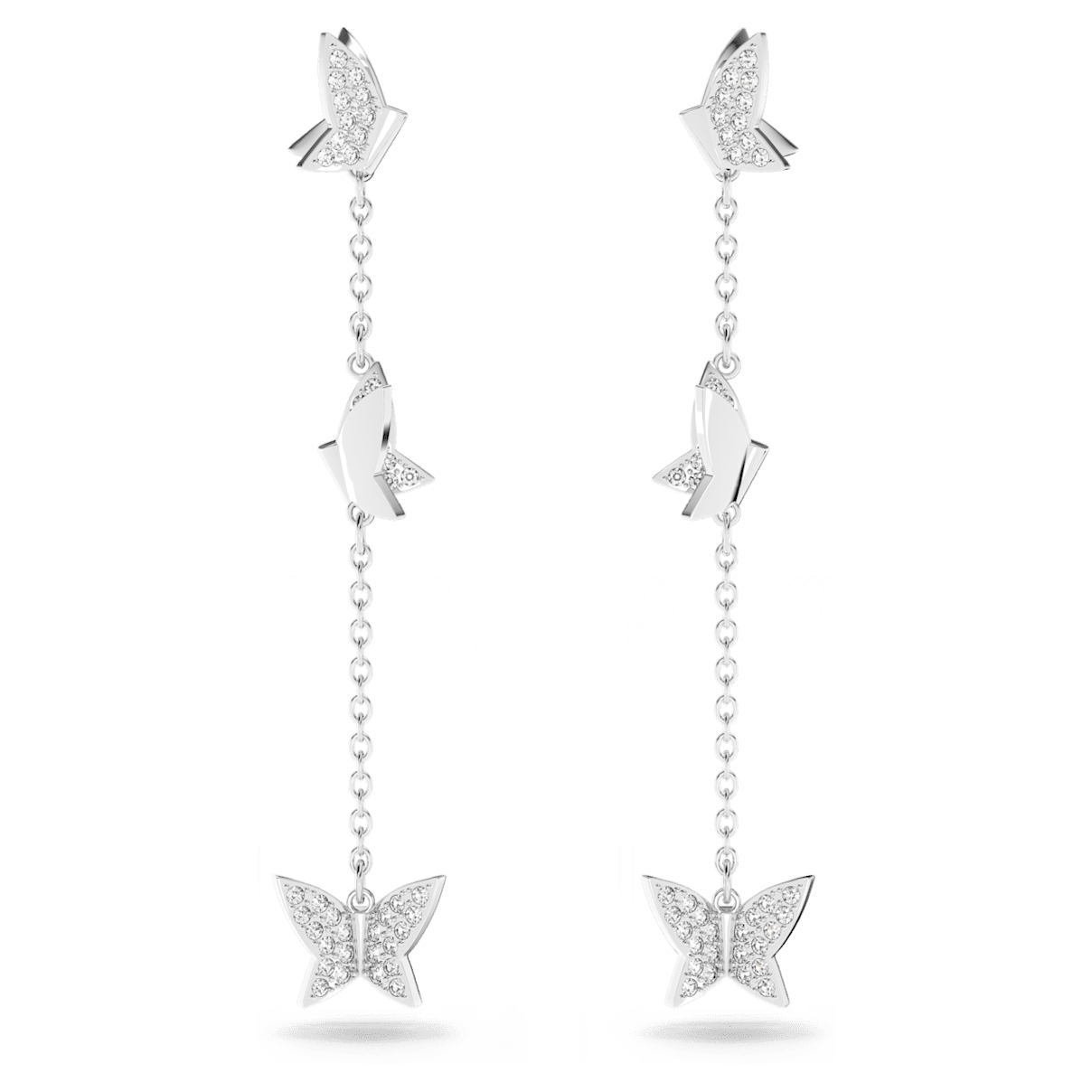 

Swarovski Lilia 水滴形耳环, 蝴蝶, 短, 白色, 镀铑