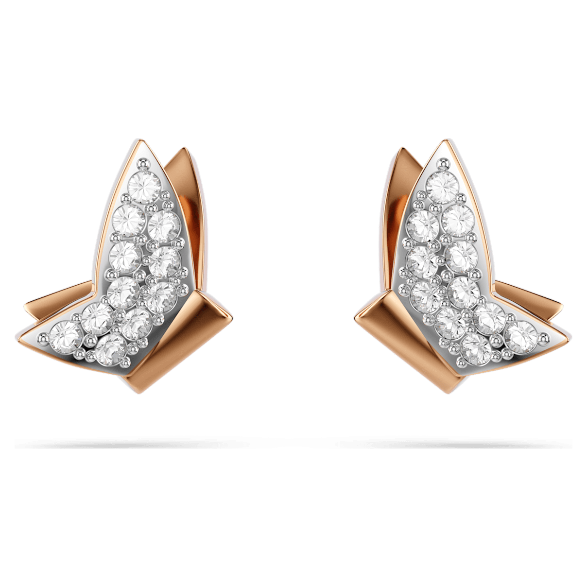 

Swarovski Lilia 耳钉, 蝴蝶, 白色, 镀玫瑰金色调
