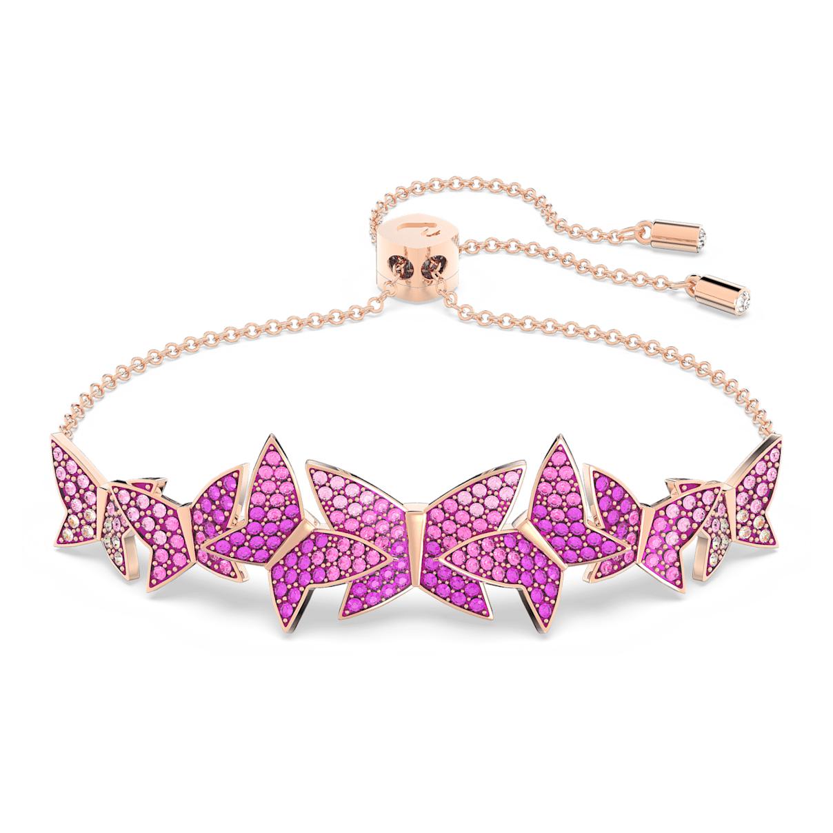 

Swarovski Lilia 手链, 蝴蝶, 粉红色, 镀玫瑰金色调