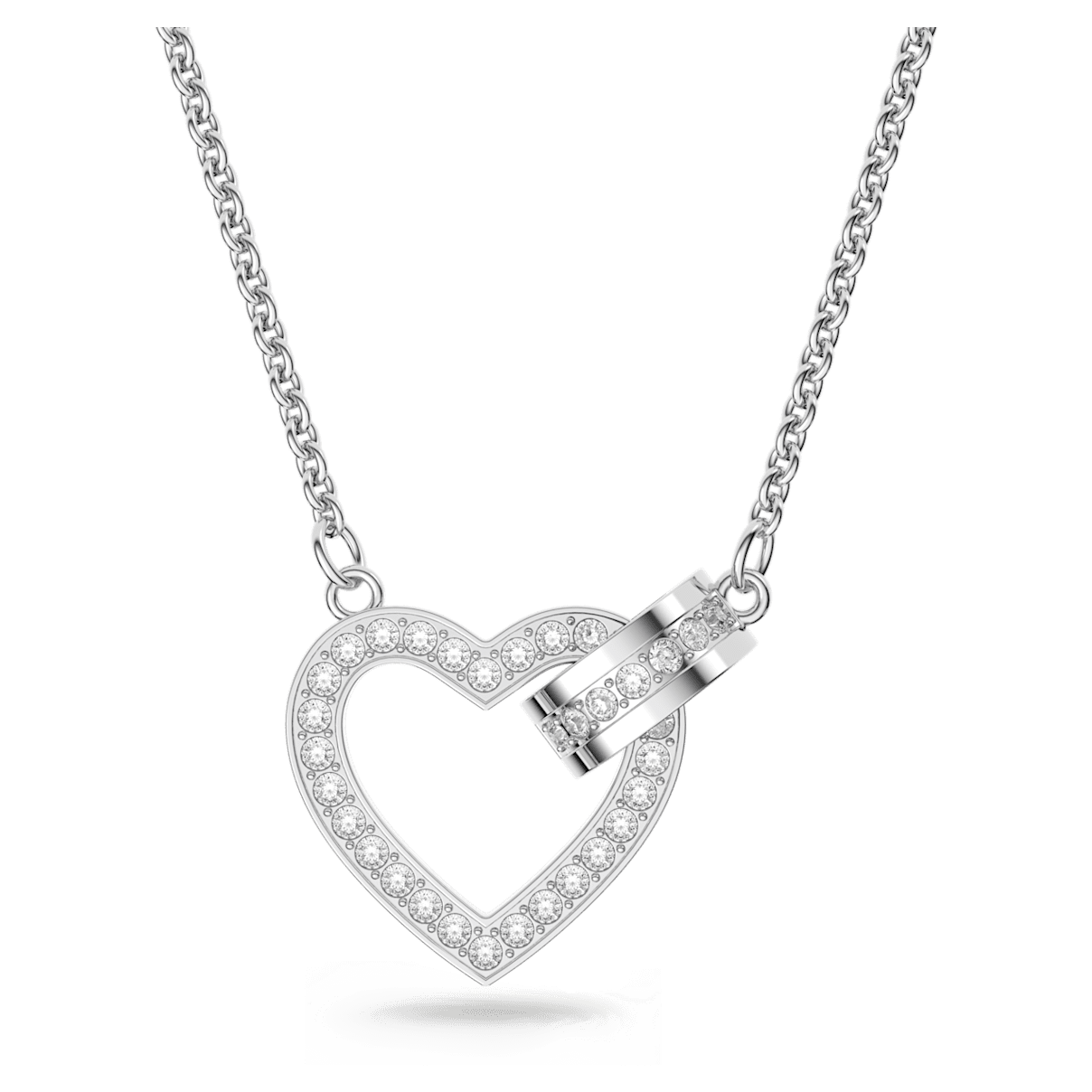

Swarovski Lovely 项链, 心形, 白色, 镀铑