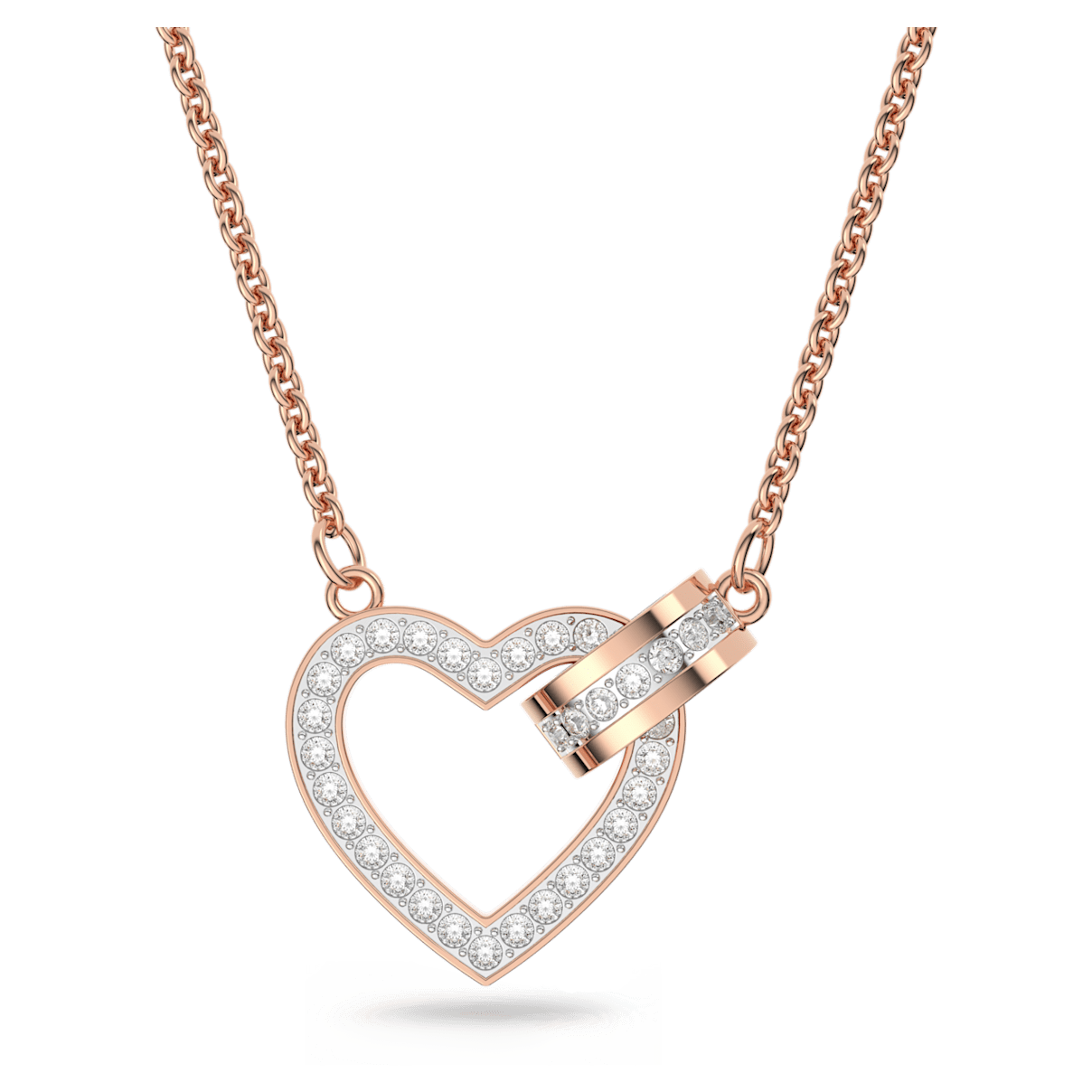 

Swarovski Lovely 项链, 心形, 白色, 镀玫瑰金色调