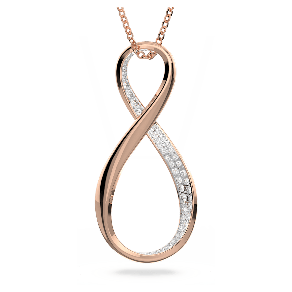 

Swarovski Exist 链坠, Infinity, 白色, 镀玫瑰金色调