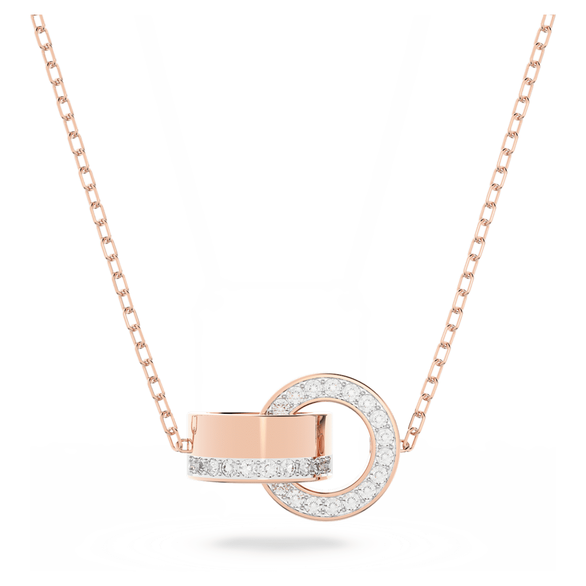 

Swarovski Hollow 链坠, 环形相扣, 白色, 镀玫瑰金色调