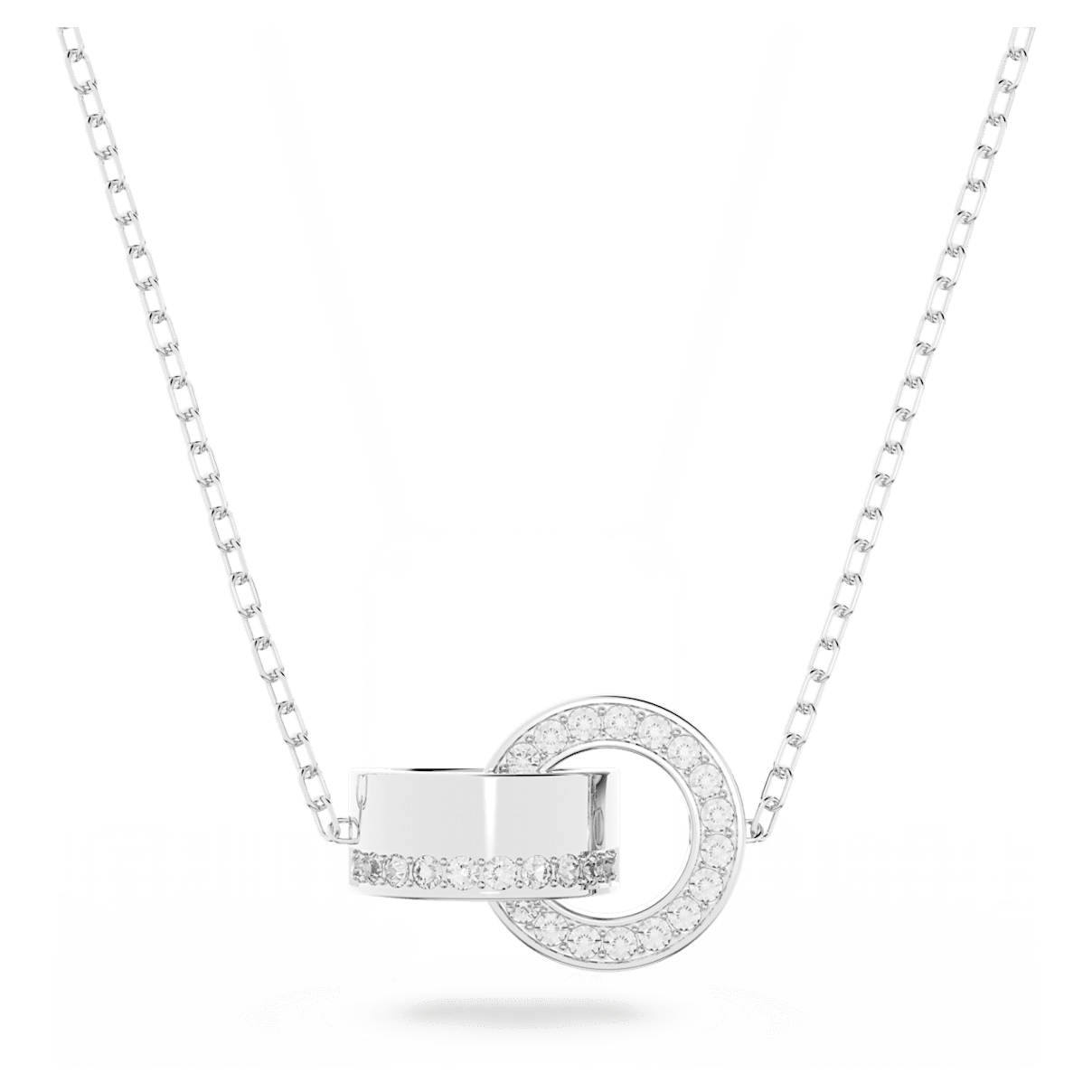 

Swarovski Hollow 链坠, 环形相扣, 白色, 镀铑