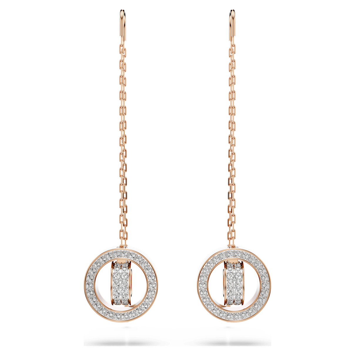 

Swarovski Hollow 水滴形耳环, 短, 白色, 镀玫瑰金色调