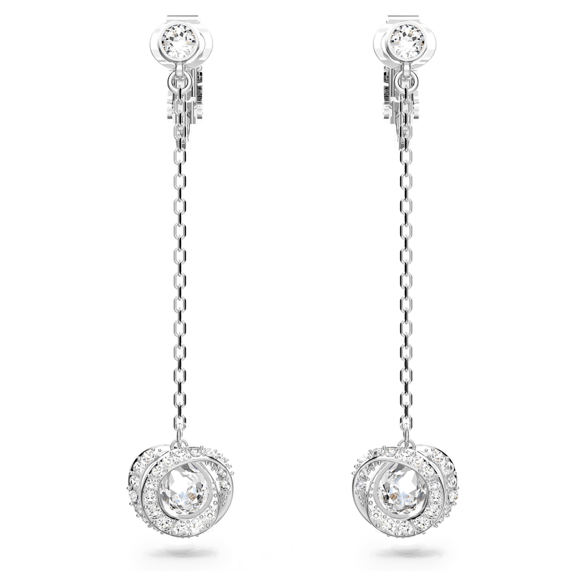 

Swarovski Generation 夹式耳环, 白色, 镀铑