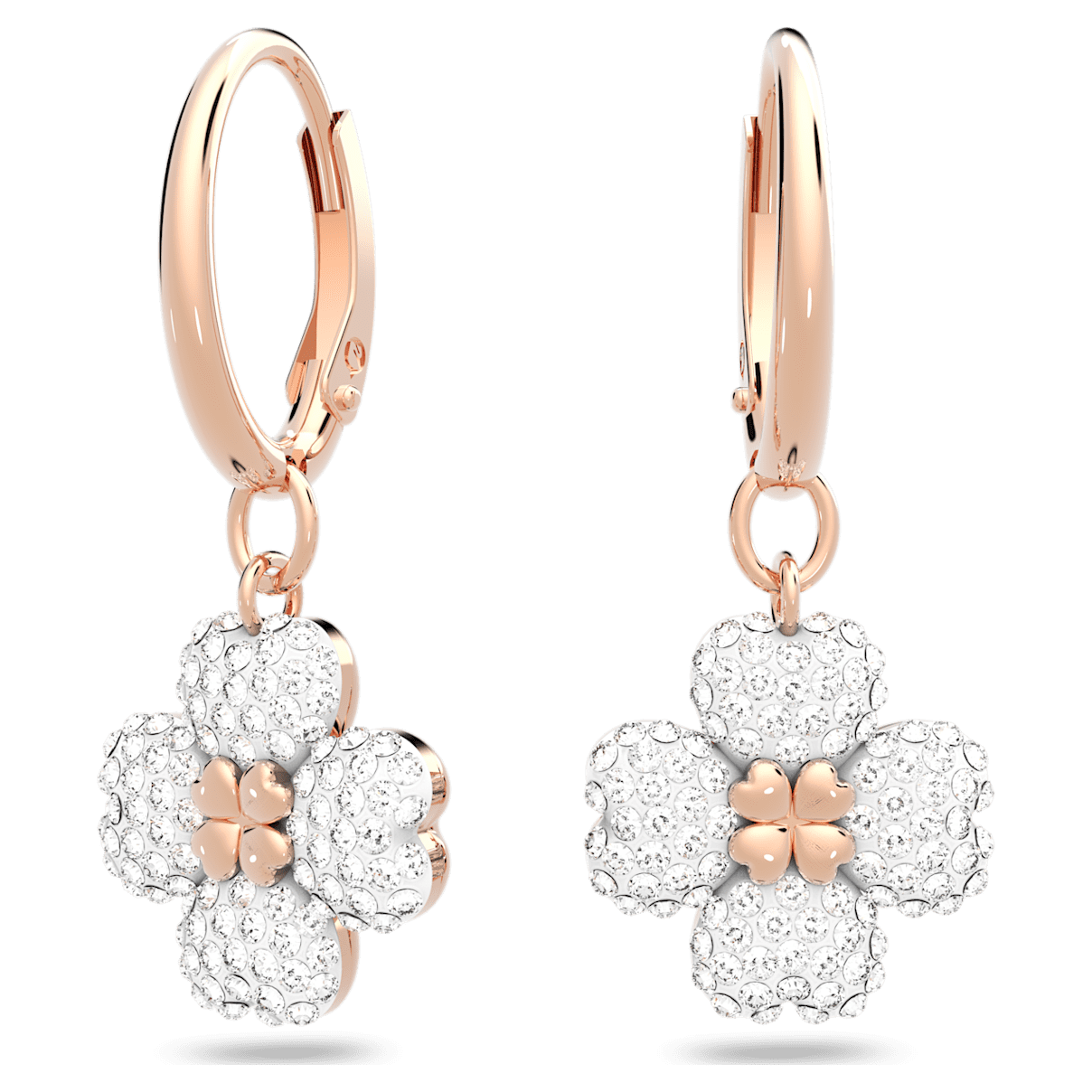 

Swarovski Latisha 水滴形耳环, 花朵, 白色, 镀玫瑰金色调