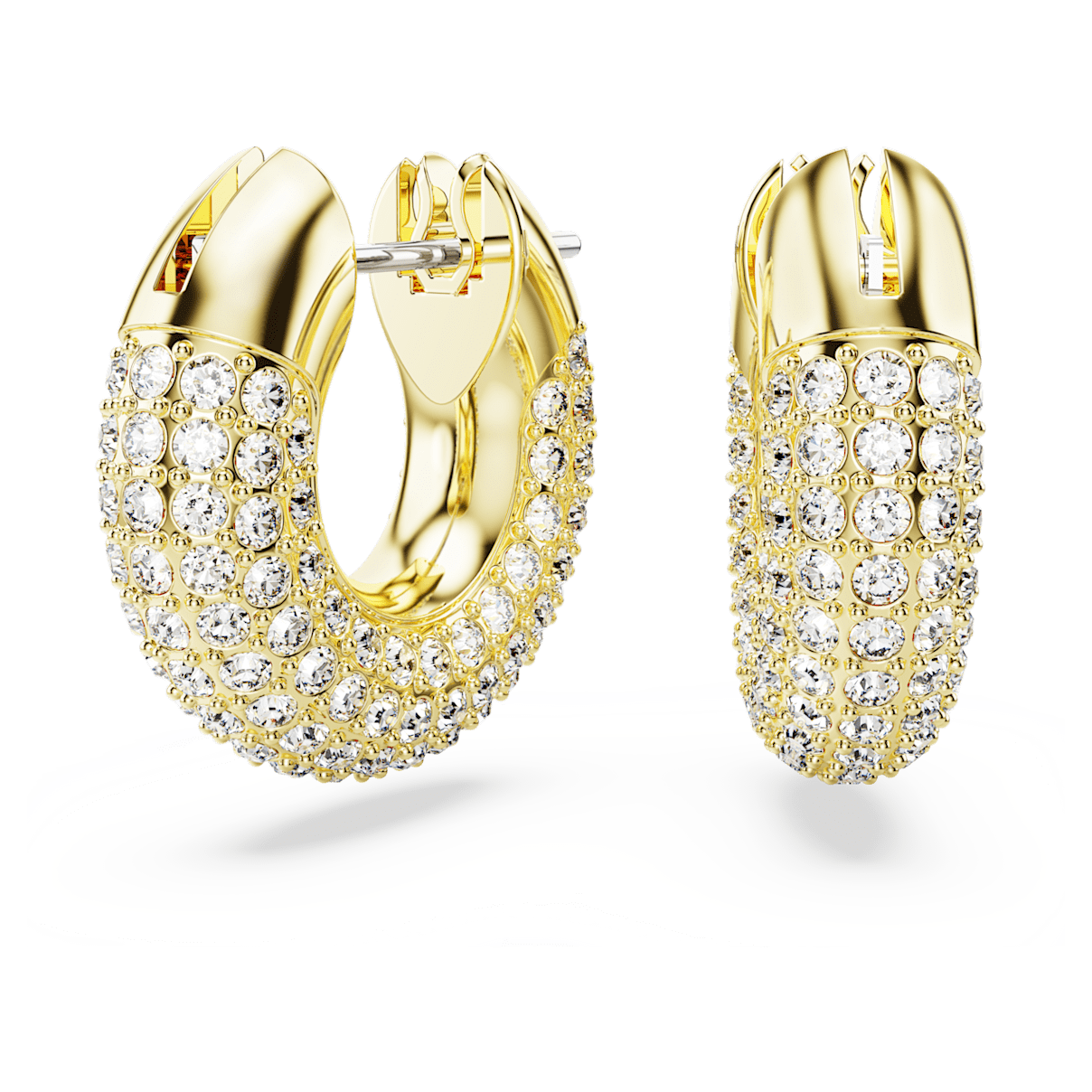 

Swarovski Dextera 大圈耳环, 小码, 白色, 镀金色调