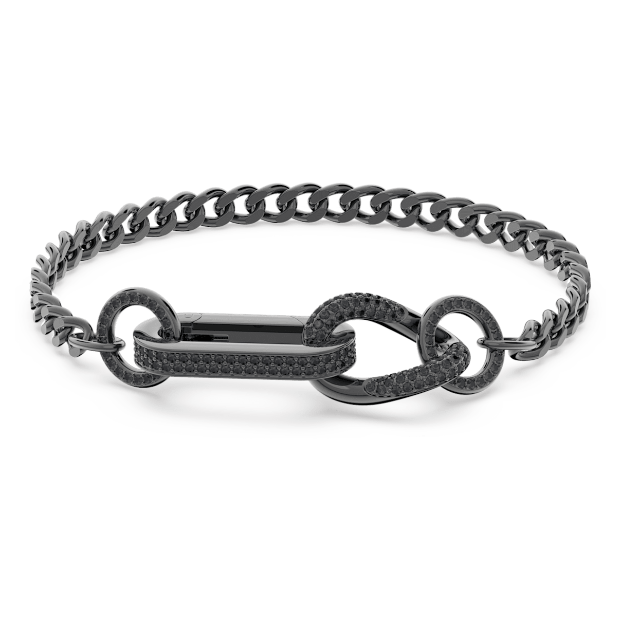 

Swarovski Dextera 手链, 密鑲, 混合連結, 黑色, 镀钌