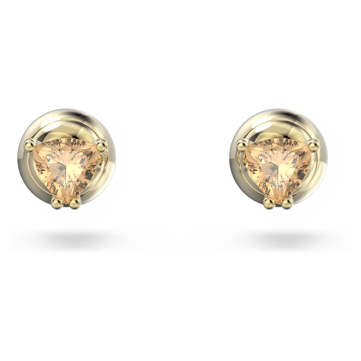 

Swarovski Stilla 耳钉, 三菱形切割, 橙色, 镀金色调
