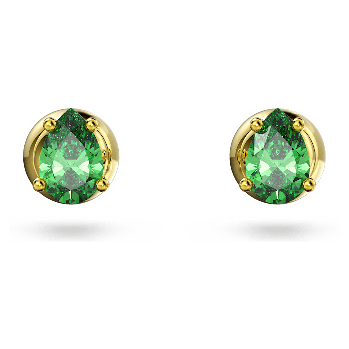 

Swarovski Stilla 耳钉, 梨形切割, 绿色, 镀金色调
