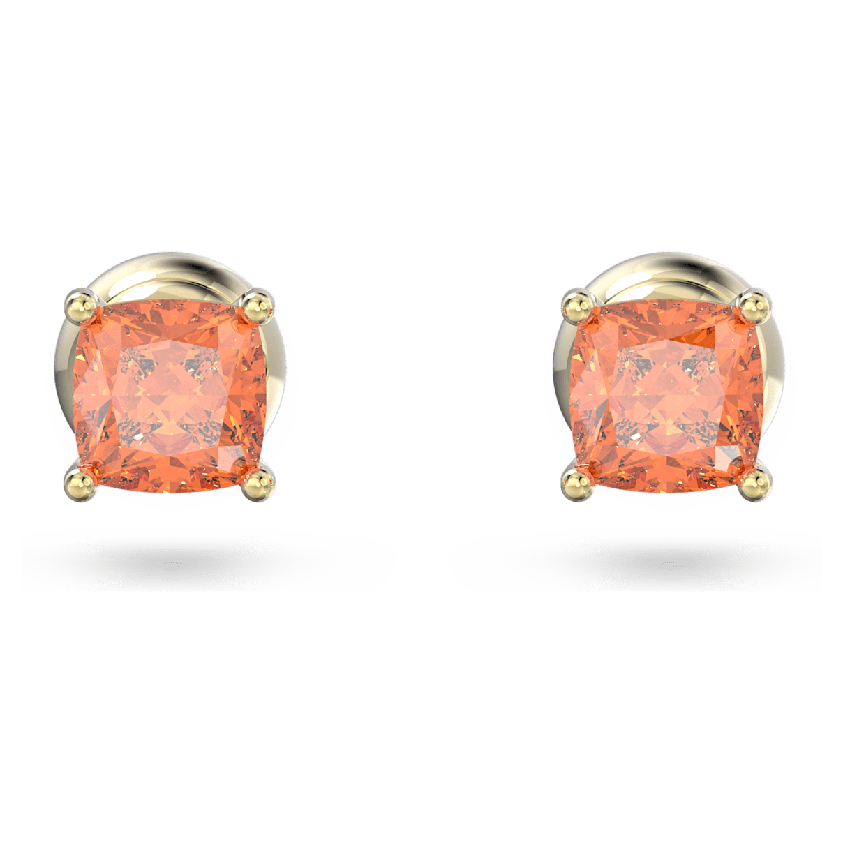 

Swarovski Stilla 耳钉, 枕形切割, 橙色, 镀金色调