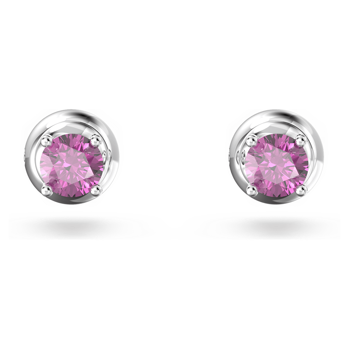 

Swarovski Stilla 耳钉, 圆形切割, 紫色, 镀铑