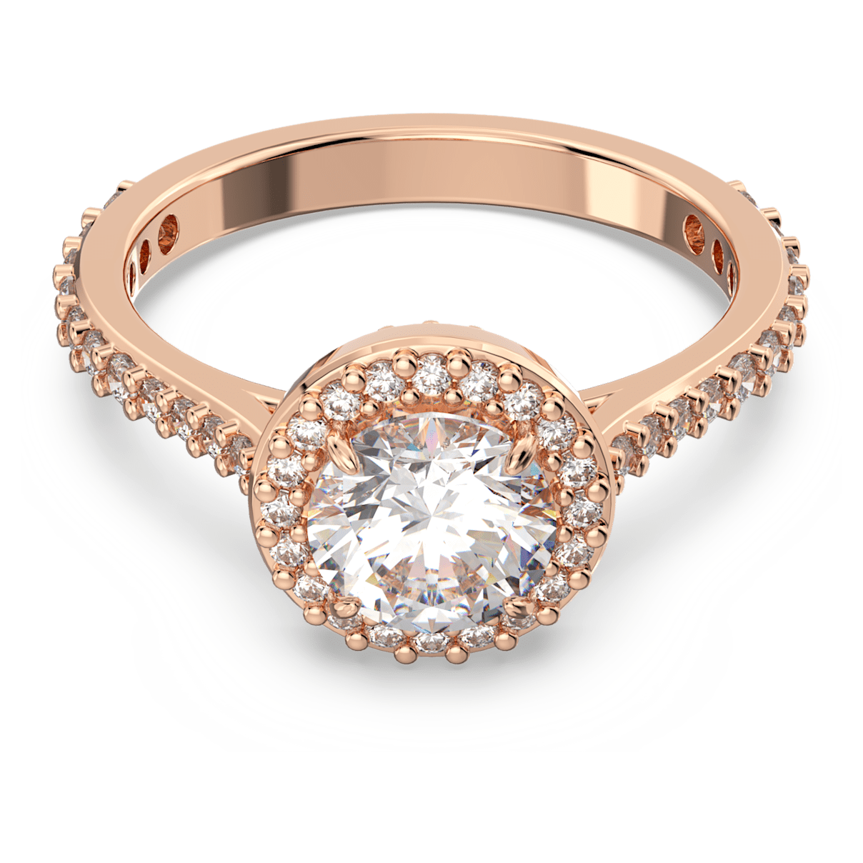 

Swarovski Constella 个性戒指, 圆形切割, 密镶, 白色, 镀玫瑰金色调