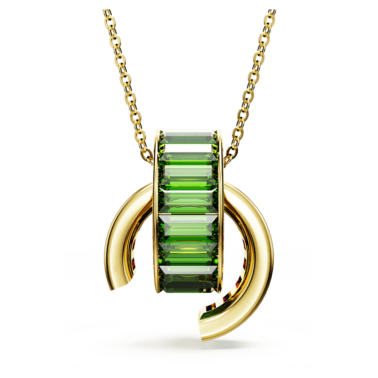 

Swarovski Matrix 链坠, 长方形切割, 绿色, 镀金色调