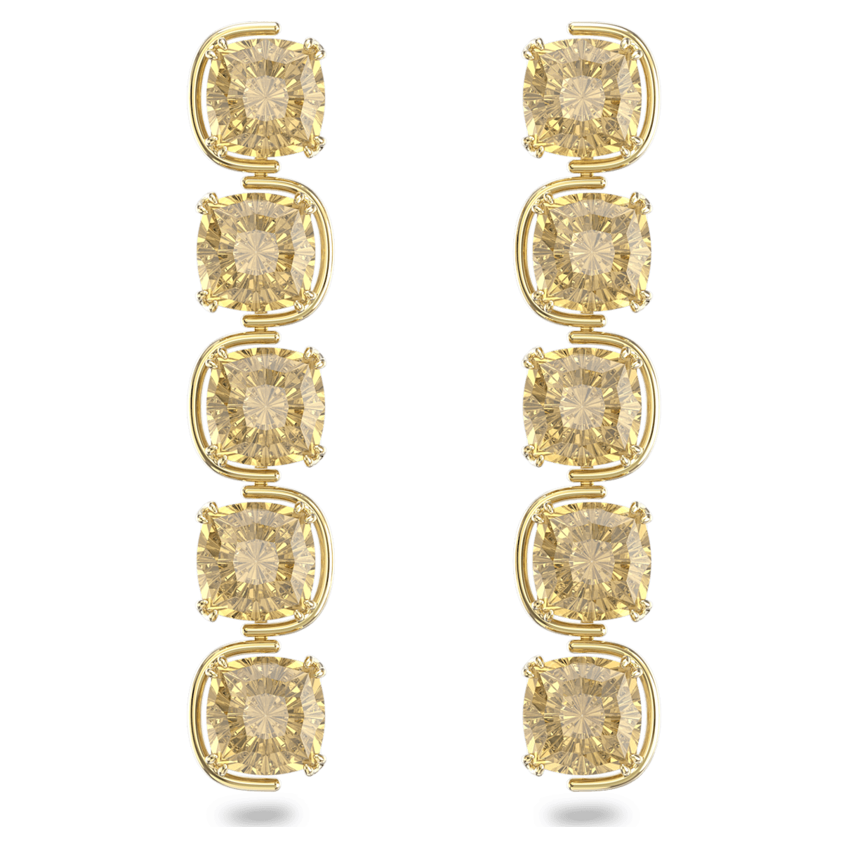 

Swarovski Harmonia 水滴形耳环, 枕形切割悬浮仿水晶, 金色, 镀金色调