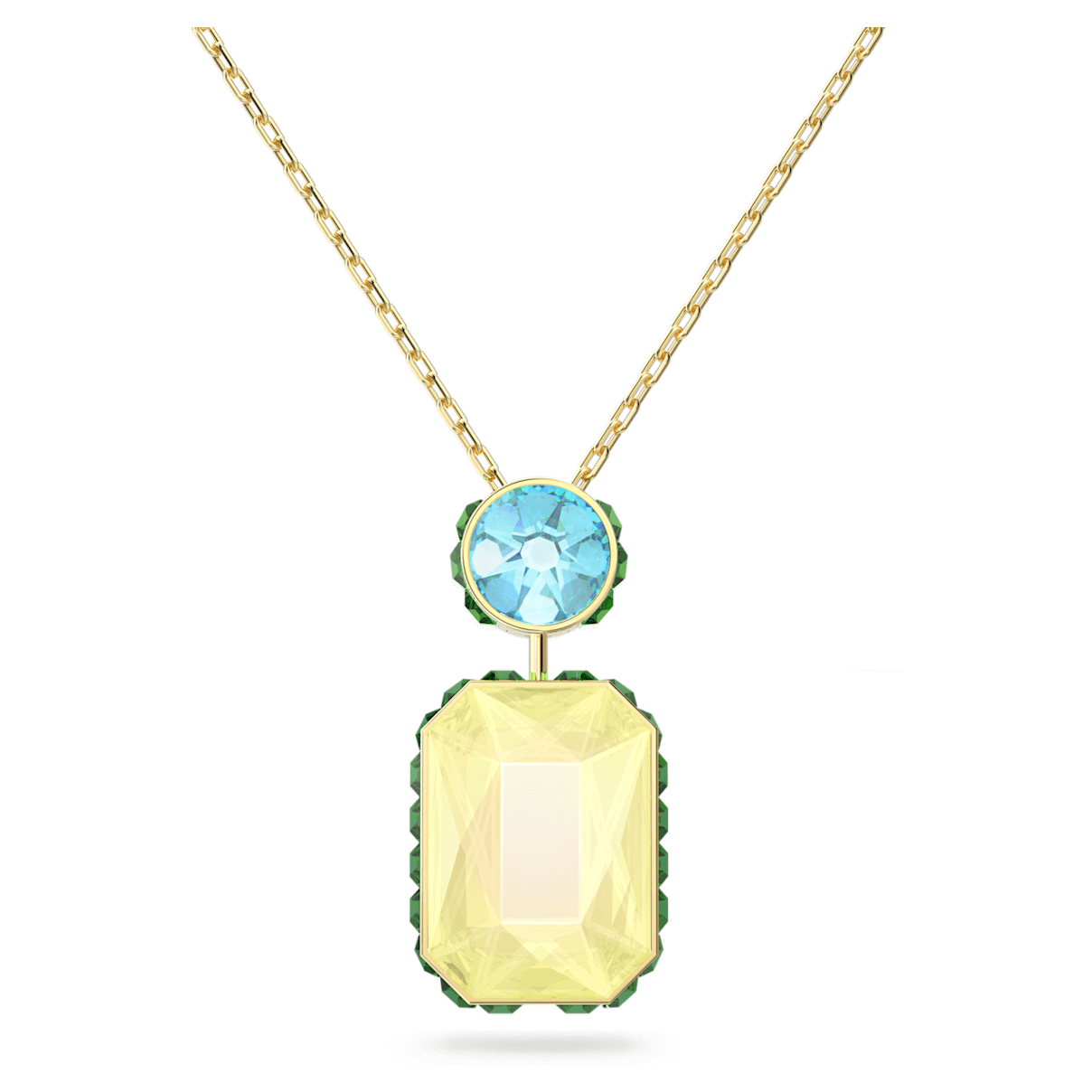 

Swarovski Orbita 项链, 八角形切割, 流光溢彩, 镀金色调