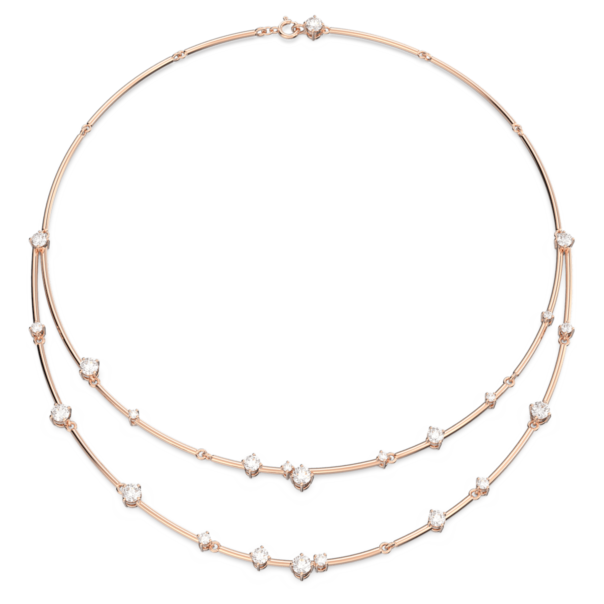 

Swarovski Constella 层次项链, 圆形切割, 白色, 镀玫瑰金色调