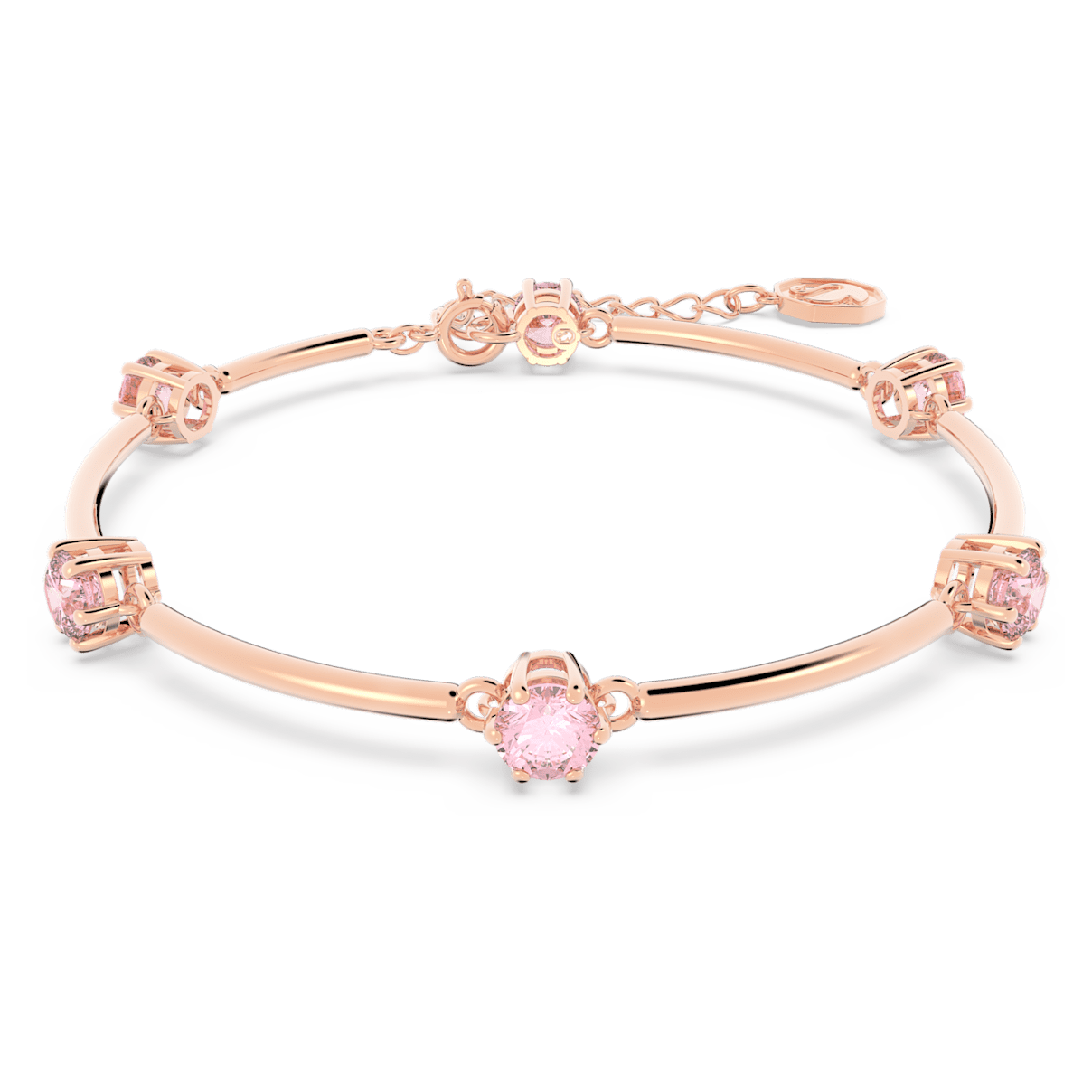 

Swarovski Constella 手镯, 圆形切割, 粉红色, 镀玫瑰金色调