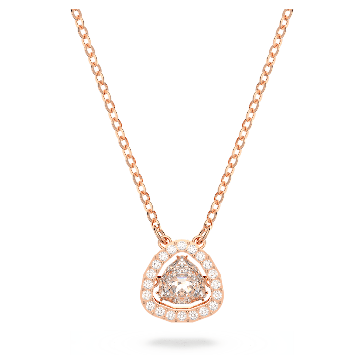 

Swarovski Millenia 项链, 三菱形切割, 白色, 镀玫瑰金色调