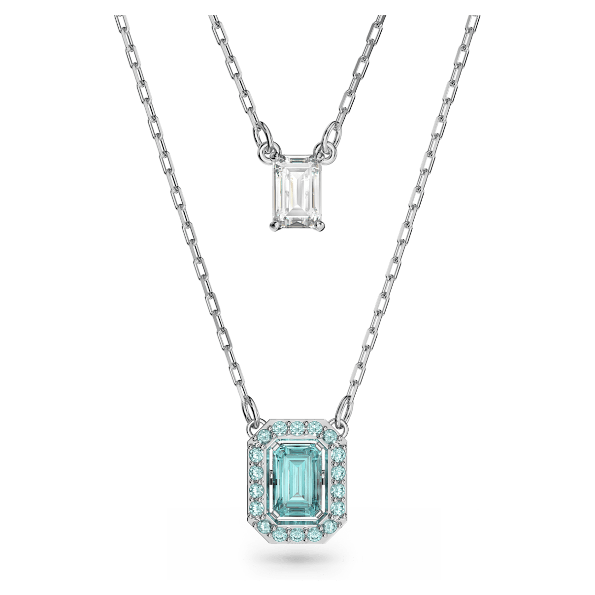

Swarovski Millenia 层次项链, 八角形切割, 绿色, 镀铑