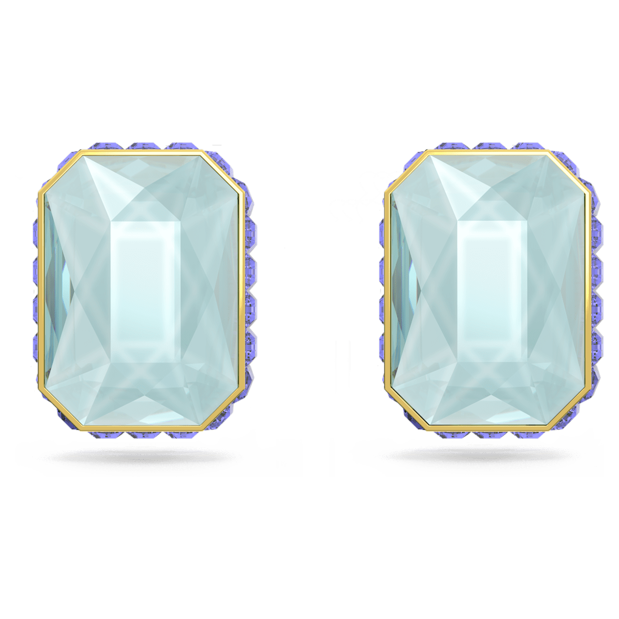 

Swarovski Orbita 耳钉, 八角形切割, 流光溢彩, 镀金色调