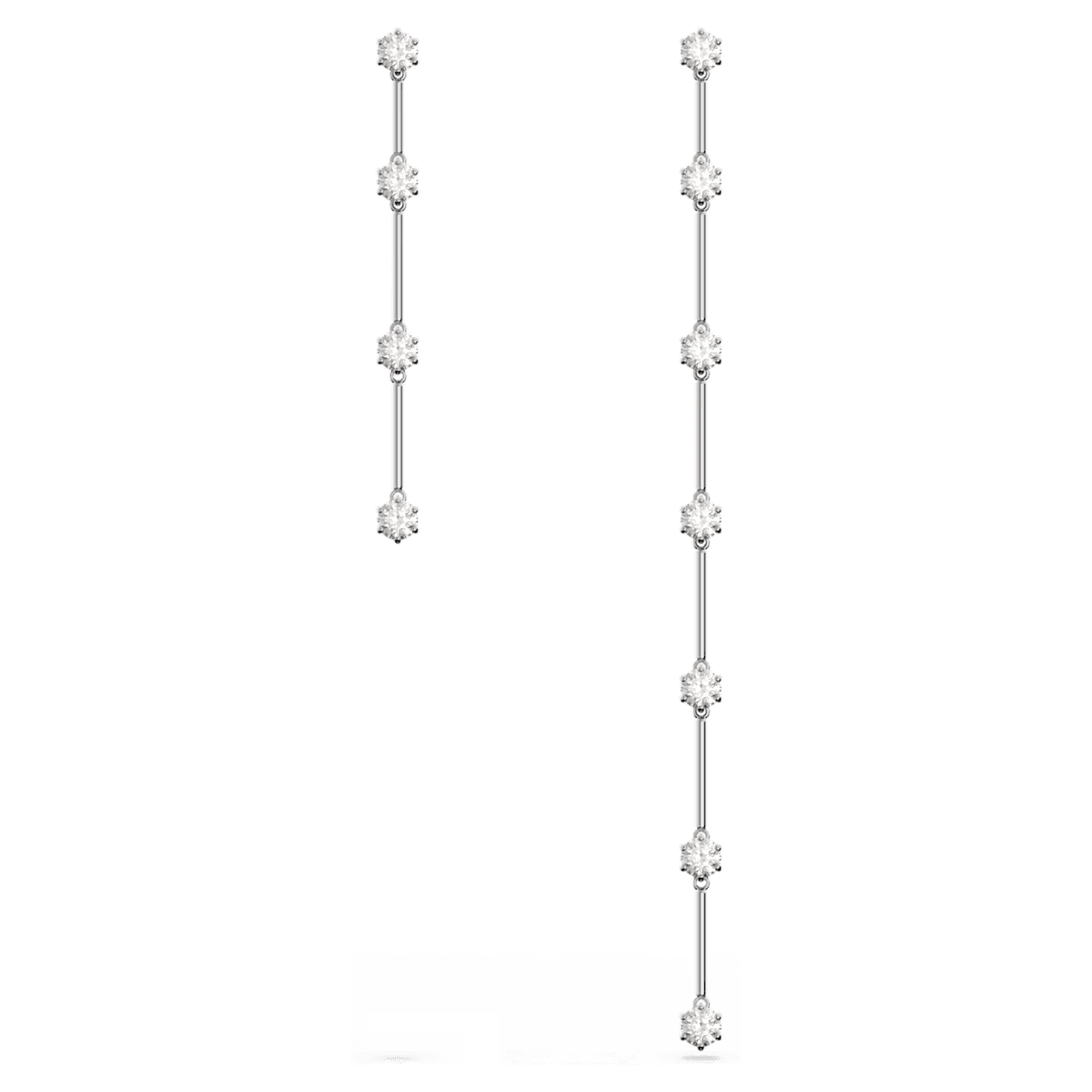 

Swarovski Constella 水滴形耳环, 非对称设计, 圆形切割, 白色, 镀铑