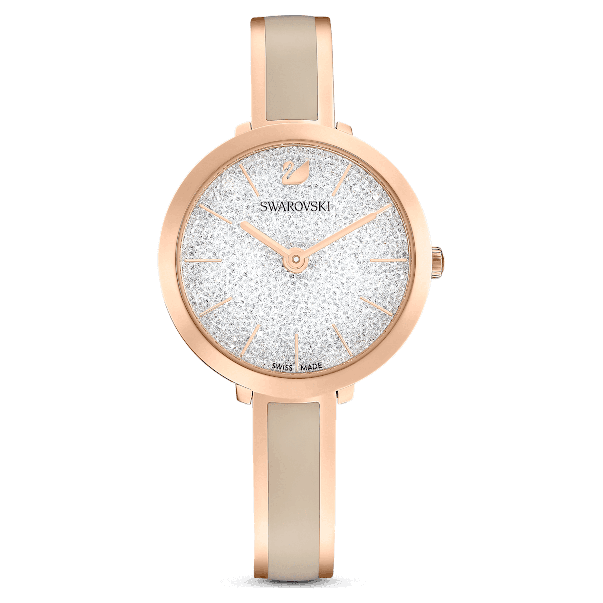 

Swarovski Crystalline Delight 腕表, 瑞士制造, 金属手链, 灰色, 玫瑰金色调润饰